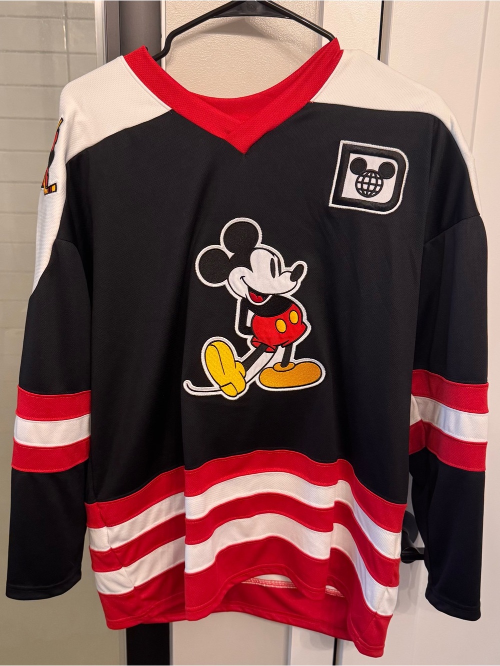 Disney Mickey Mouse Black & Red Hockey Jersey